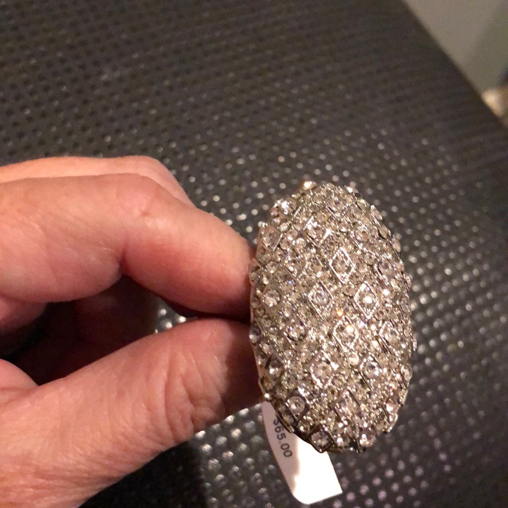 CZ and silver deco ring